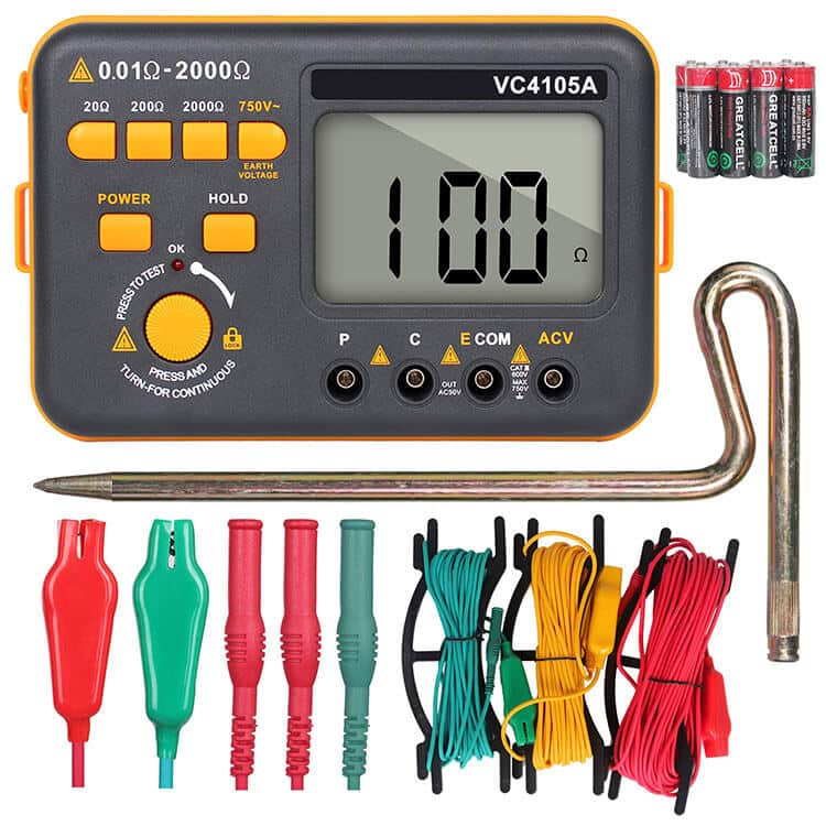 Earthing voltage tester is measurement for Earth Resistance, Soil Resistivity, Earth Voltage and AC Voltage